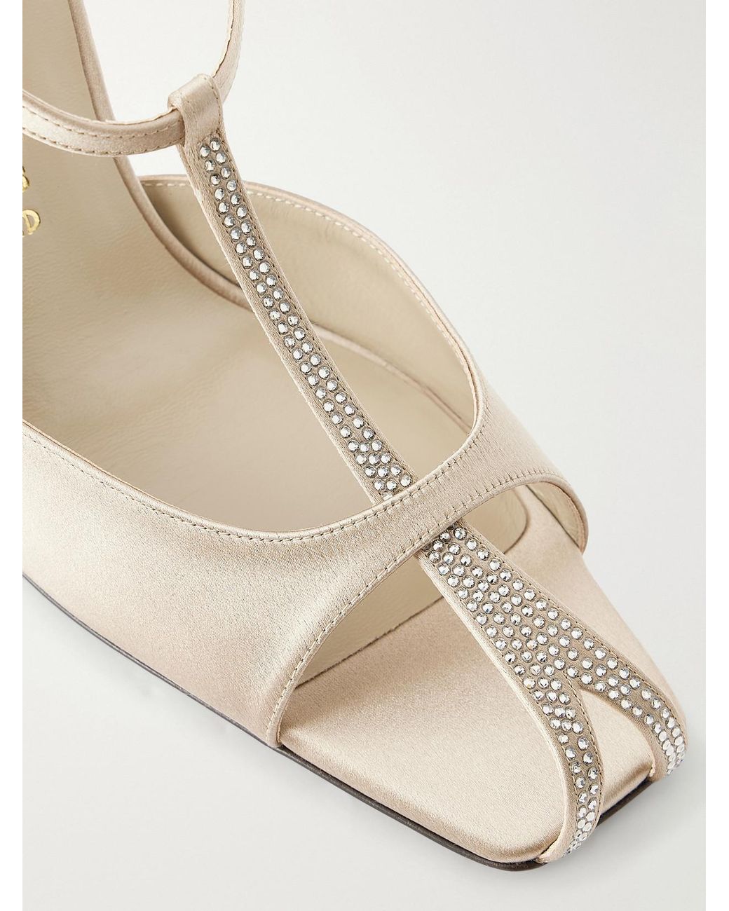 Herbert Levine White Hidden Gem 95 Embellished Satin Sandals