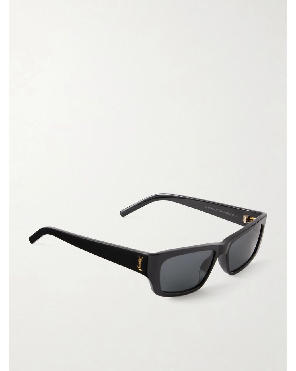 Saint Laurent Black Sl M182 Jazz Cassandre-Embellished Square-Frame Recycled-Acetate Sunglasses