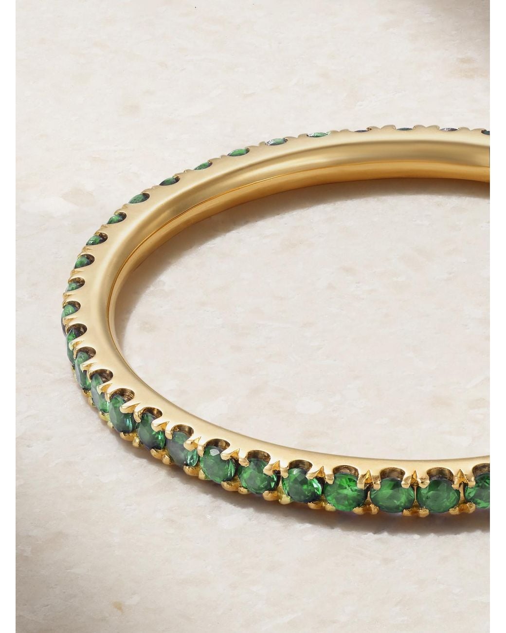 Ileana Makri Metallic Thread 18-Karat Tsavorite Ring