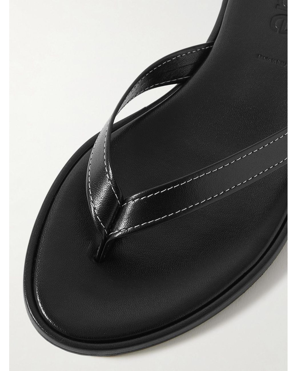 Aeyde White Melody Leather Flip Flops