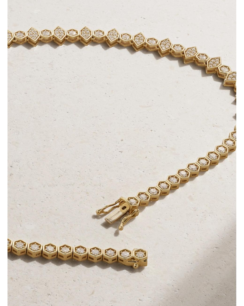 KOLOURS JEWELRY Natural Hexagon Extra Large 18-Karat Diamond Necklace