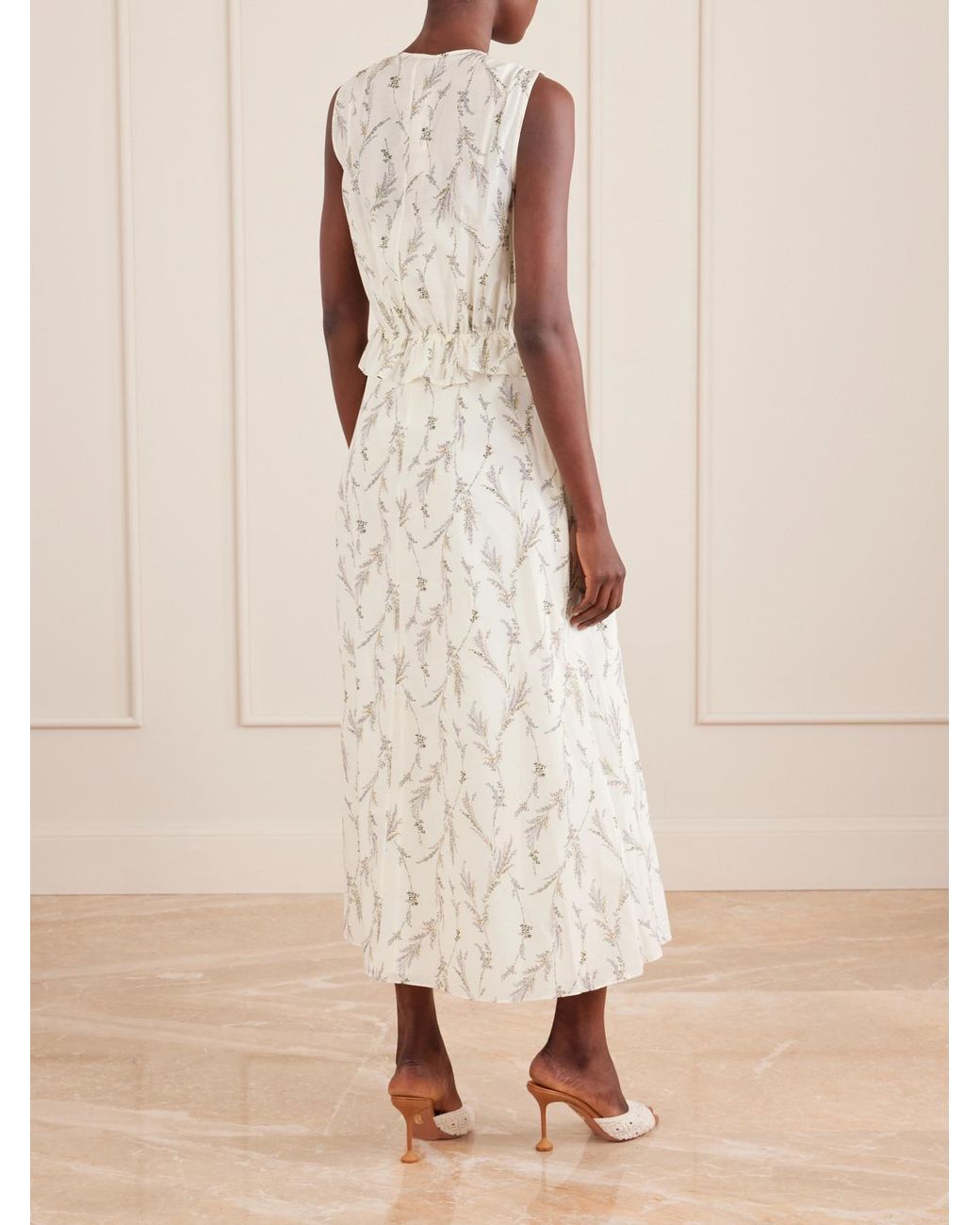 Veronica Beard White Dominik Floral-Print Cotton And Silk-Blend Maxi Dress