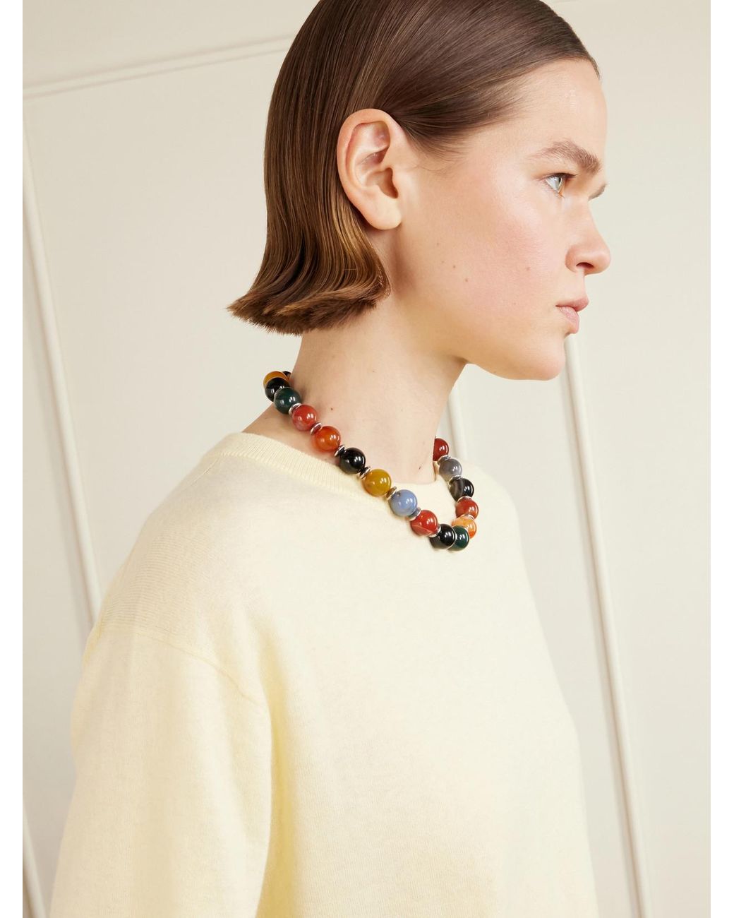 Julietta Metallic Mavis-Tone Beaded Necklace