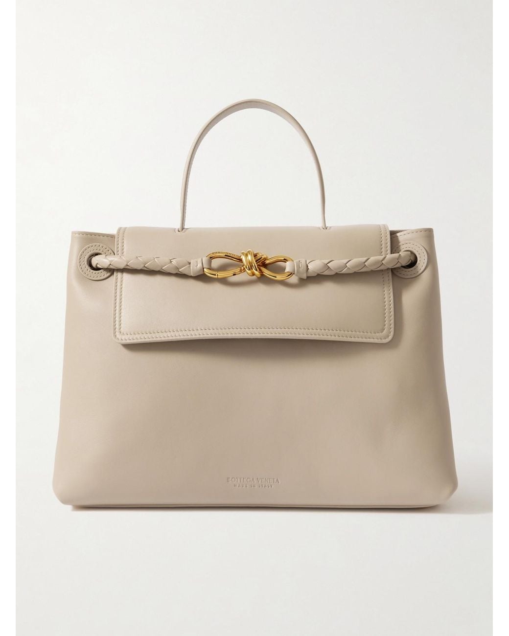 Bottega Veneta Natural Ciao Ciao Medium Intrecciato Leather Top-Handle Bag