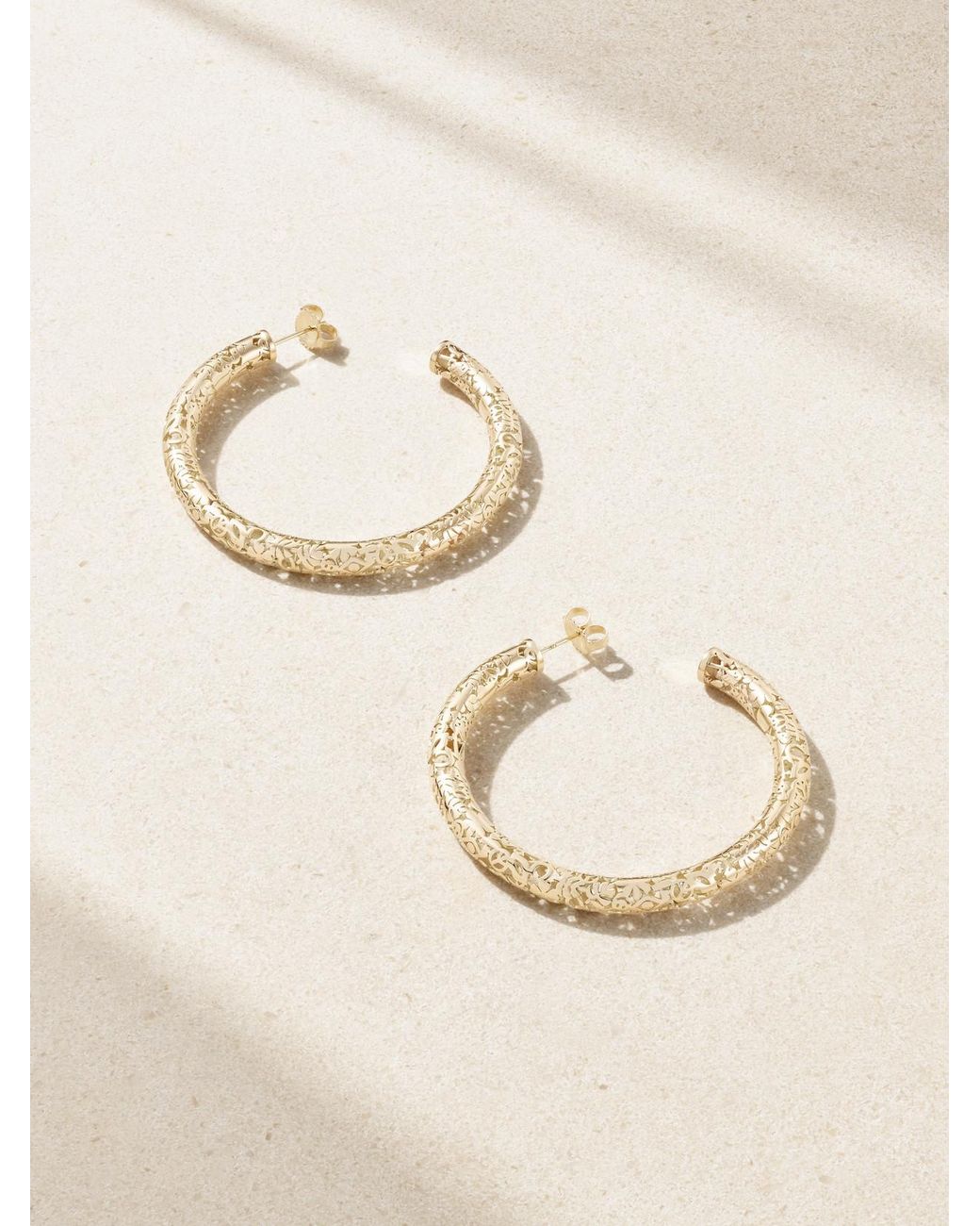 Sydney Evan Natural Large Icon Wallpaper 14-Karat Hoop Earrings