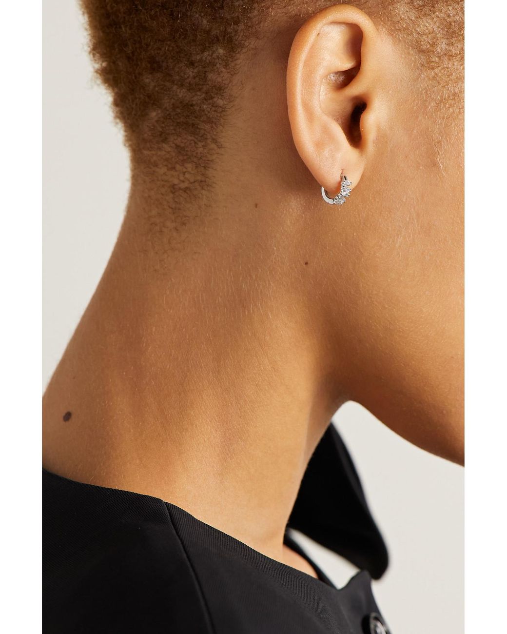 Suzanne Kalan Natural 18-Karat Diamond Hoop Earrings