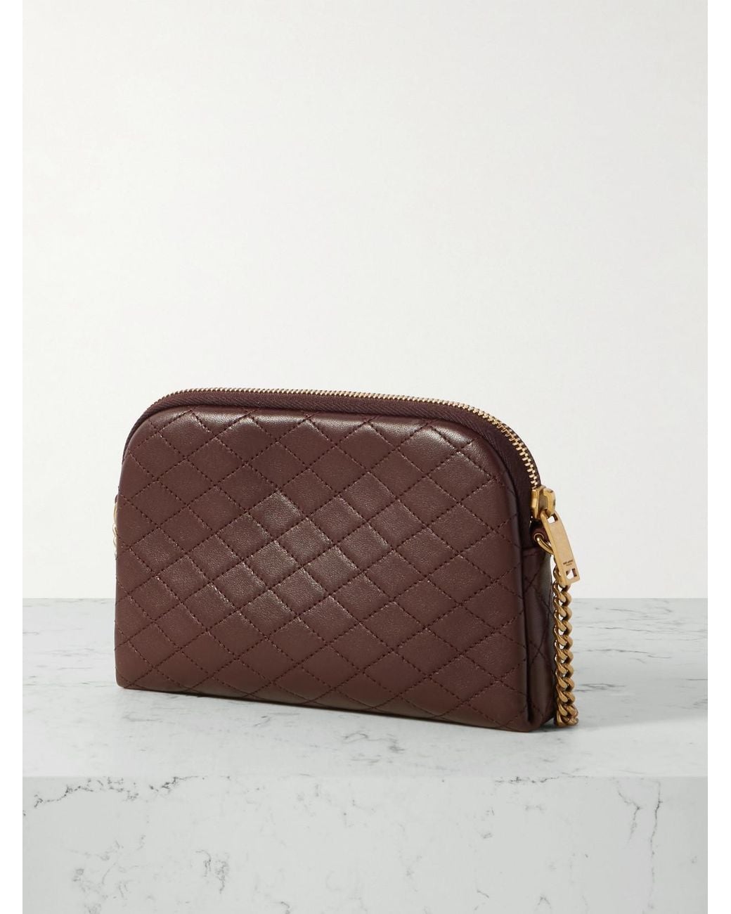 Saint Laurent Brown Gaby Medium Quilted Leather Shoulder Bag
