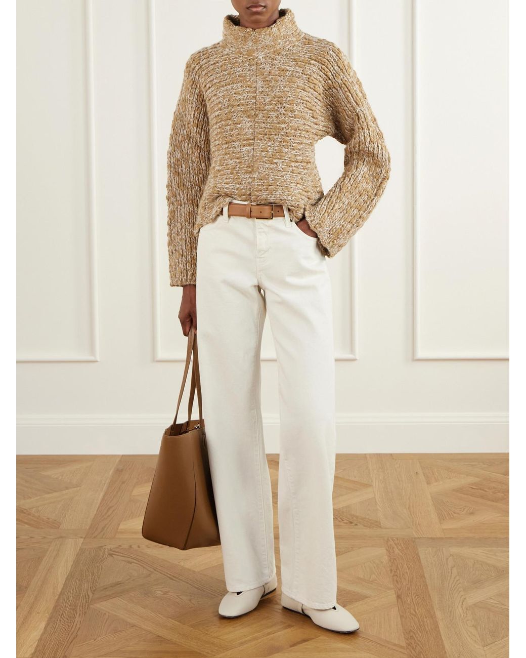 Proenza Schouler Natural Pippa Turtleneck Knit Sweater