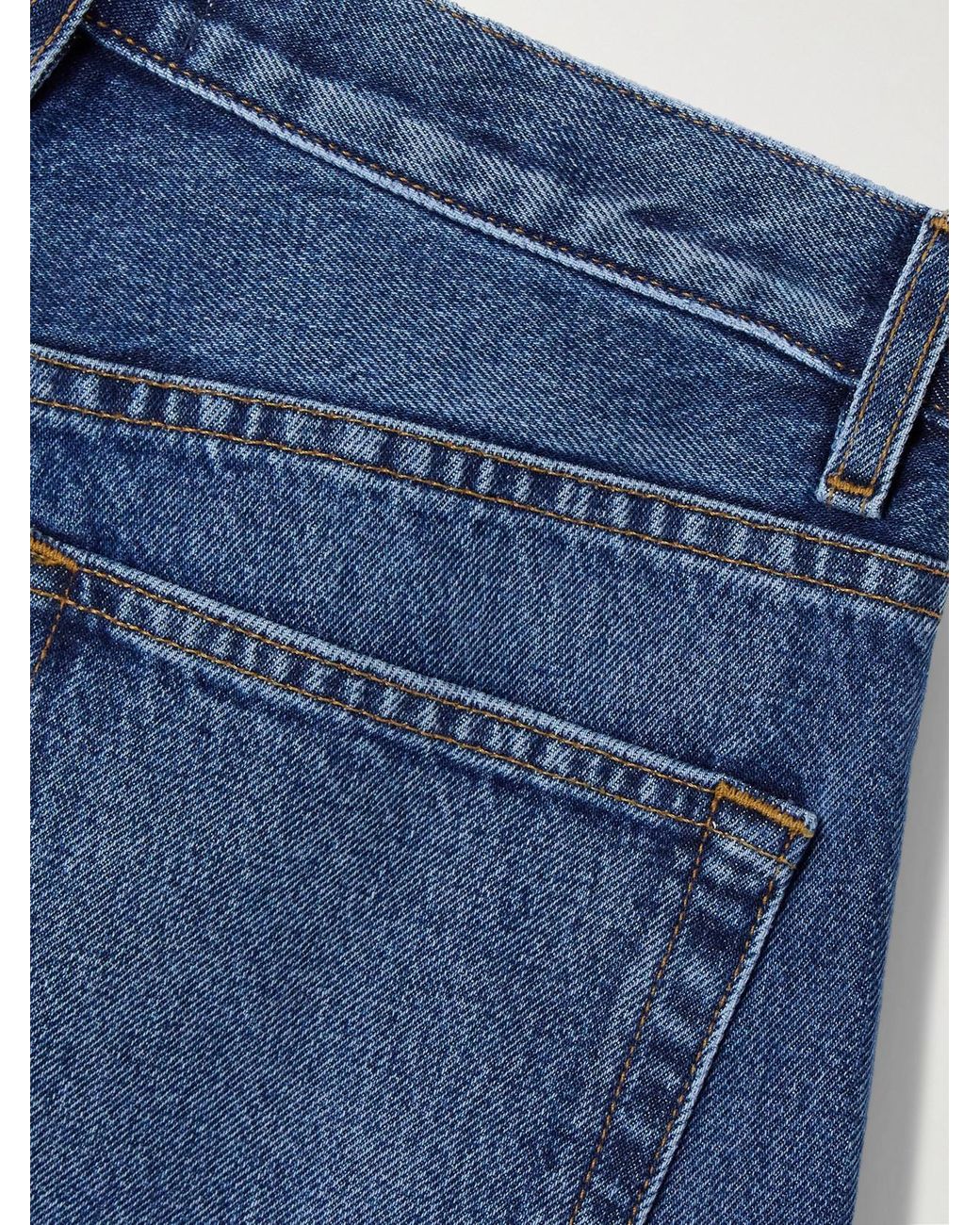 FRAME Blue The Bubble High-Rise Barrel-Leg Jeans