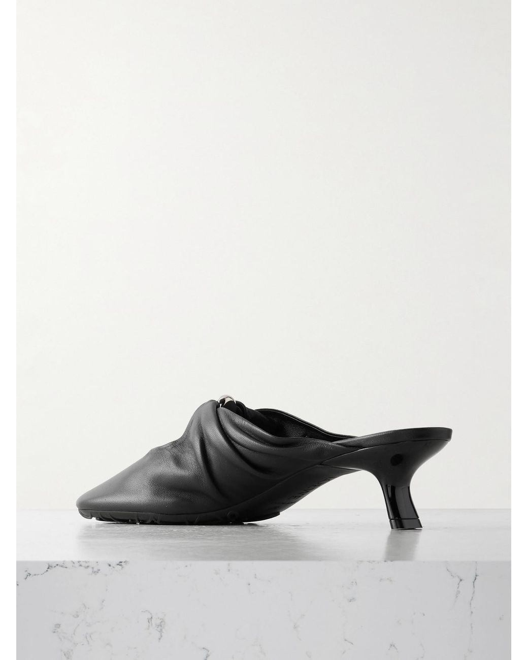 Loewe White Pebble Embellished Cutout Leather Mules