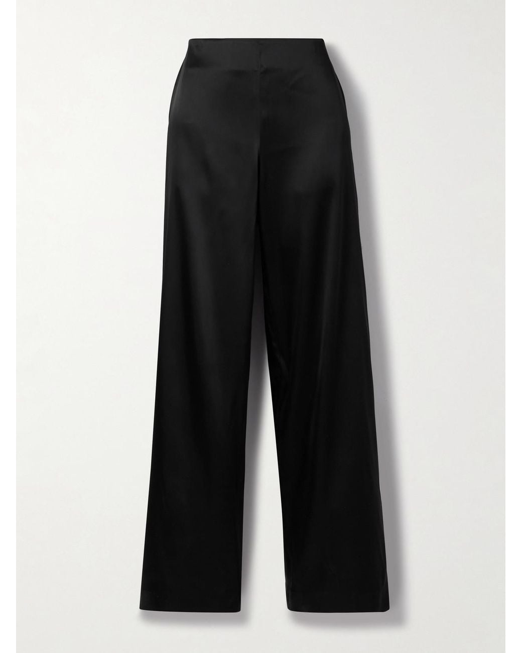 Balenciaga Black Satin Wide-Leg Pants