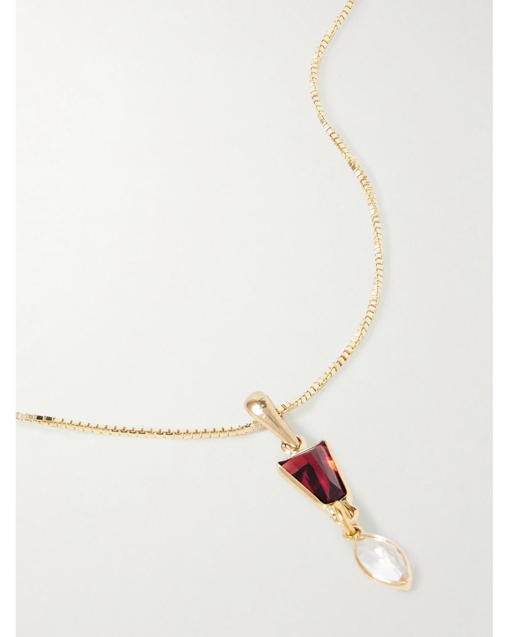 Loren Stewart White Carmilla, Garnet And Topaz Necklace