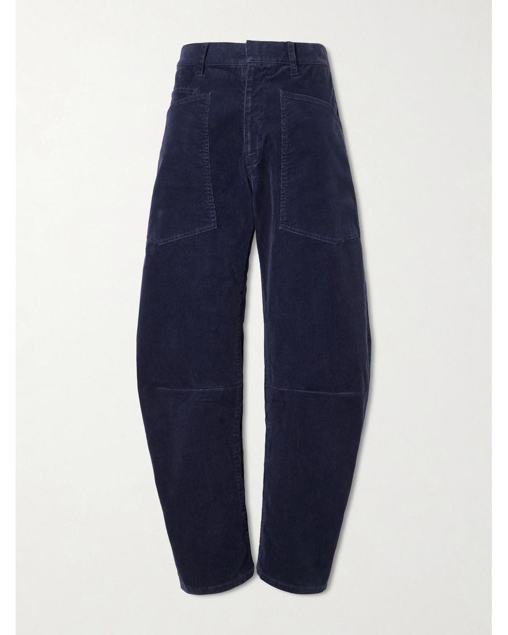 Nili Lotan Blue Shon Cotton-Blend Twill Tapered Pants