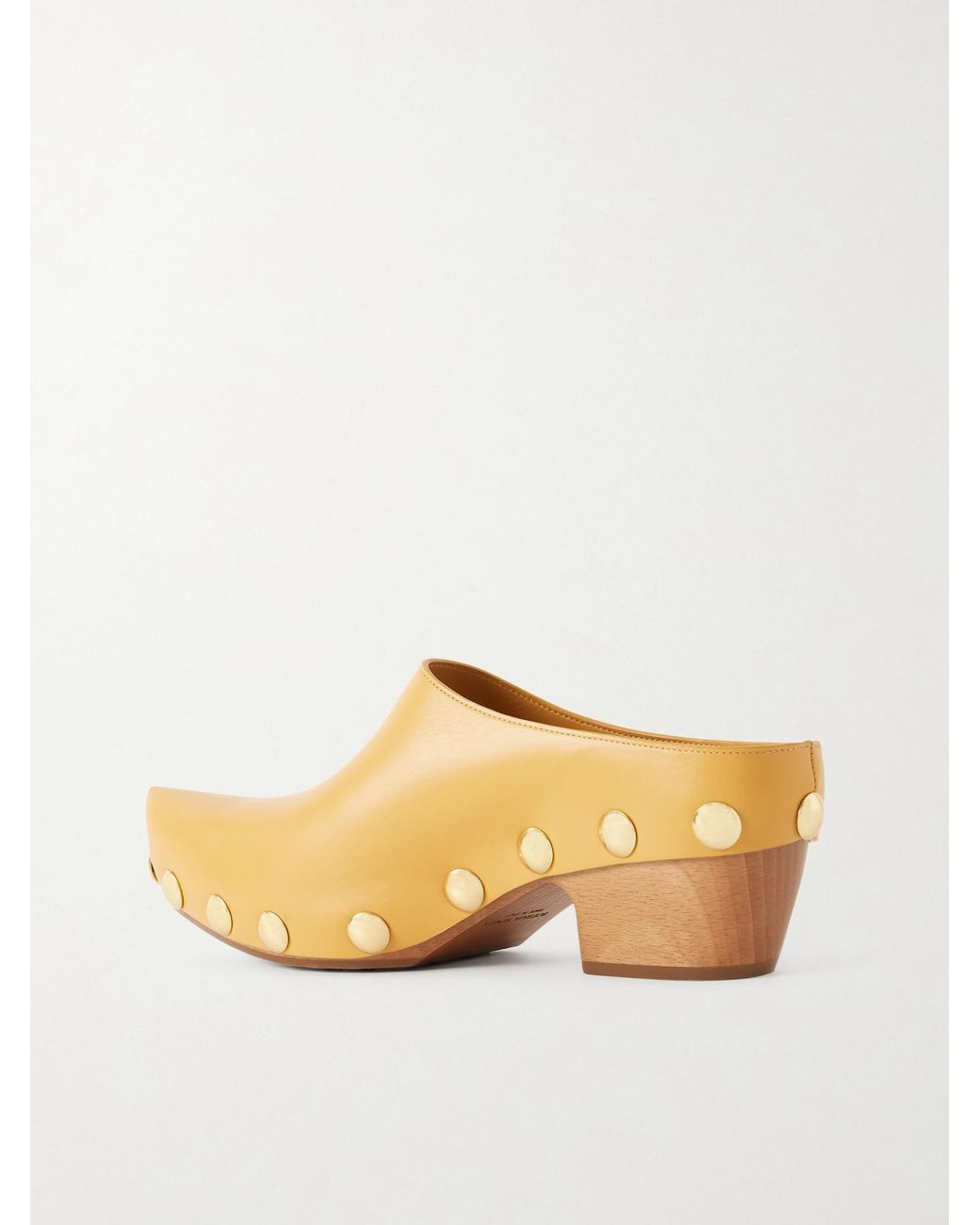 Bottega Veneta Natural Gondola Studded Leather Clogs
