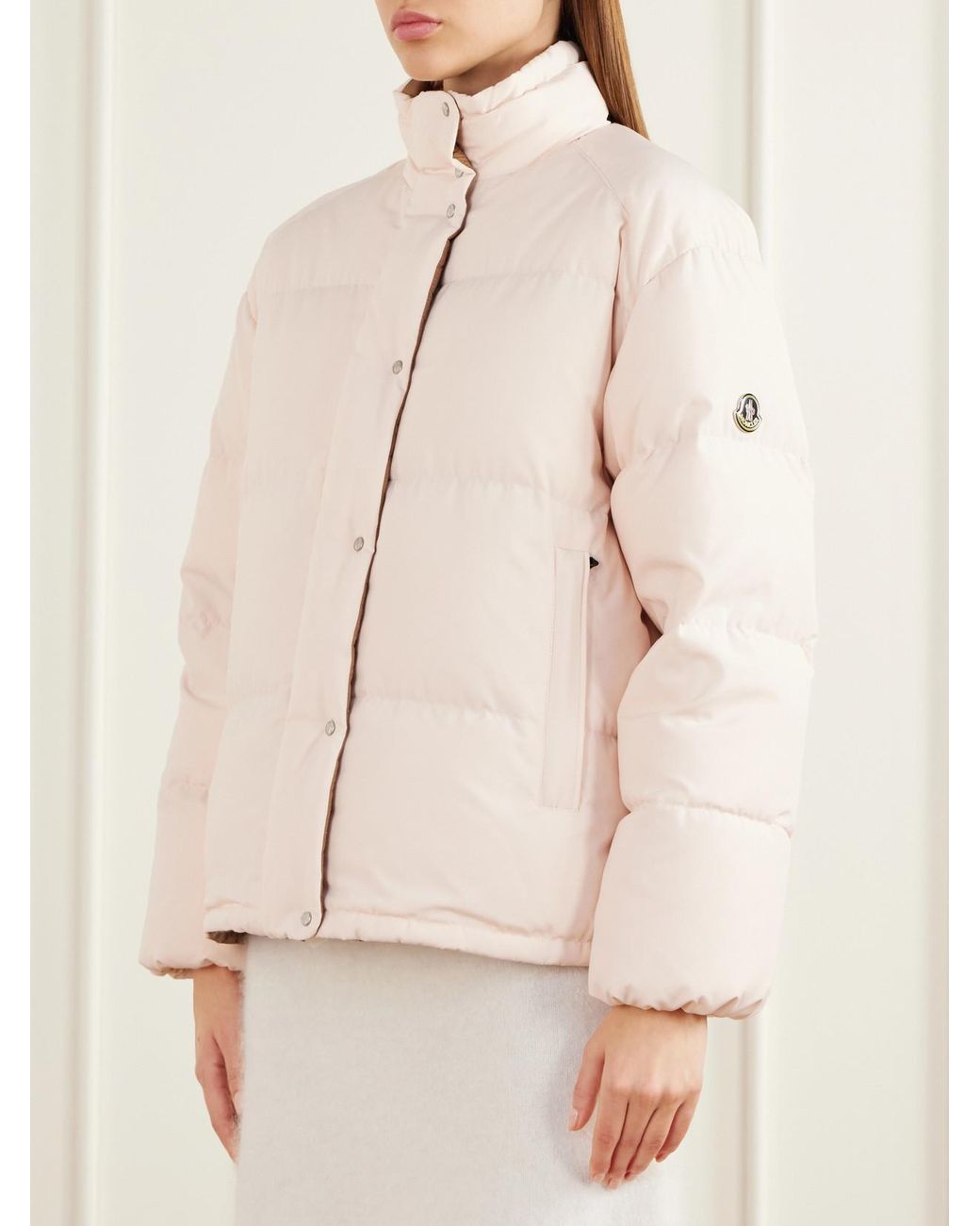 Moncler Natural Verone Quilted Shell Down Jacket