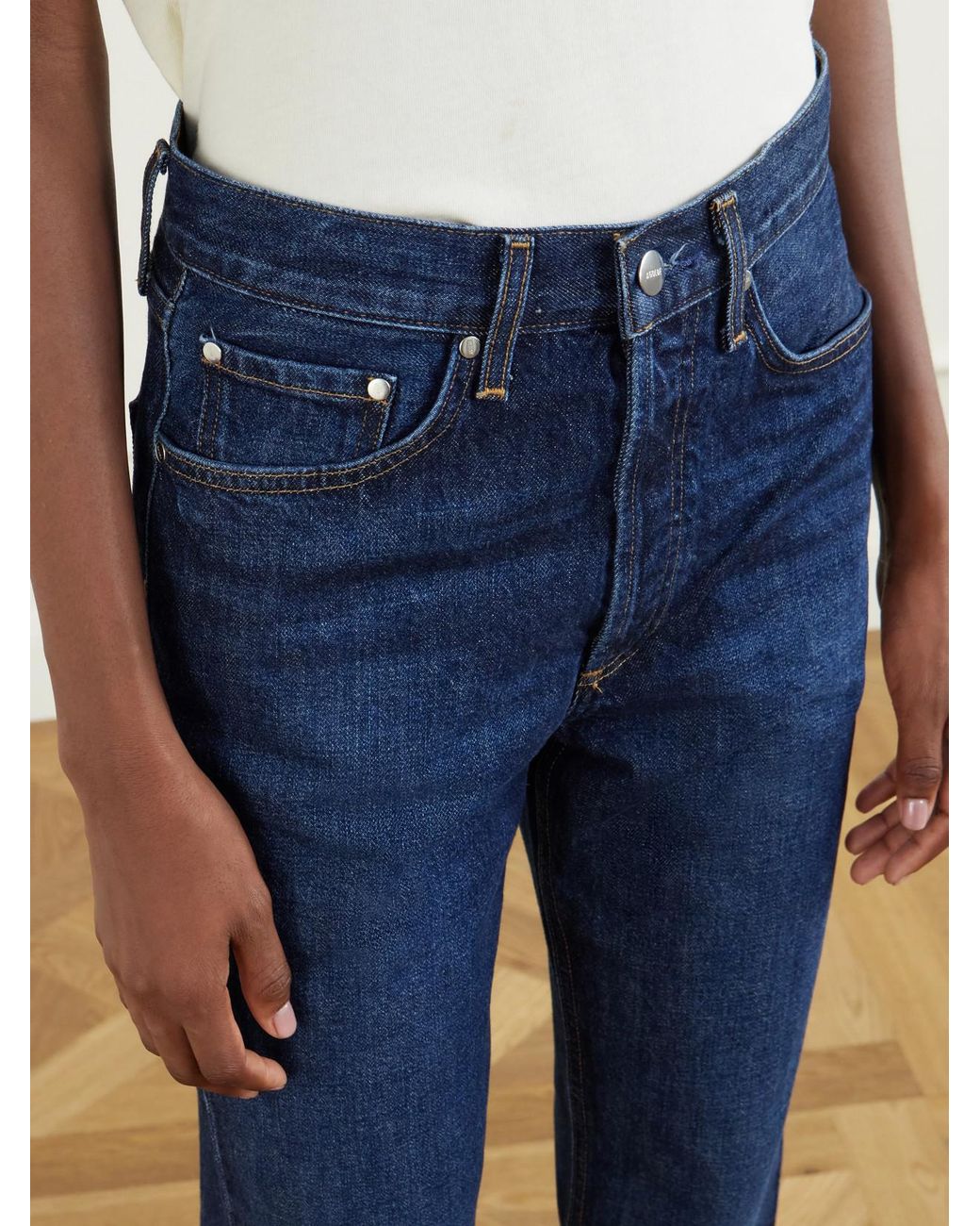 Agolde Blue Lana Mid-Rise Straight-Leg Jeans
