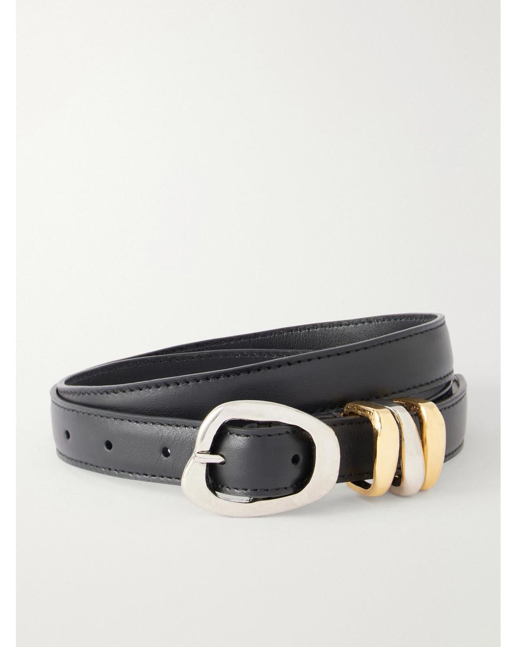 Amanu White Tugela Croc-Effect Leather Belt