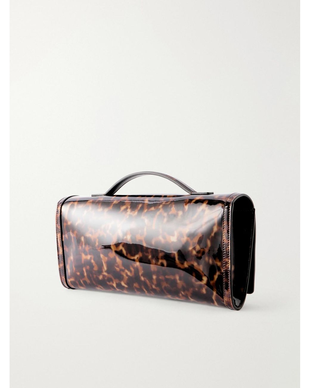 Roger Vivier Brown Belle Vivier Tortioseshell Coated-Woven Clutch