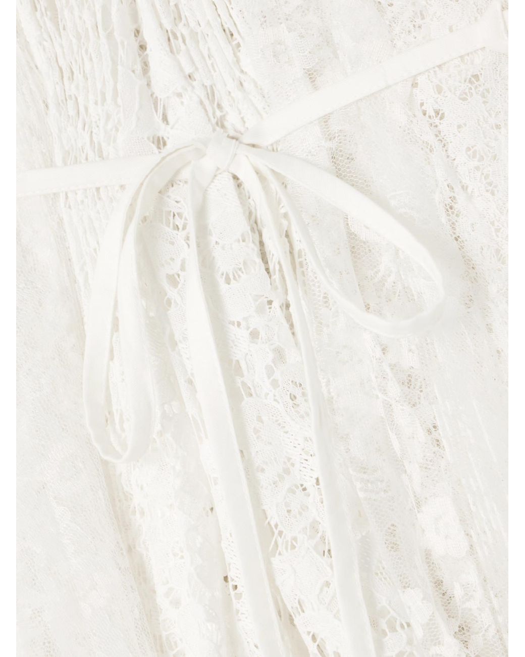 J.W. Anderson White Asymmetric Tie-Detailed Lace Mini Skirt