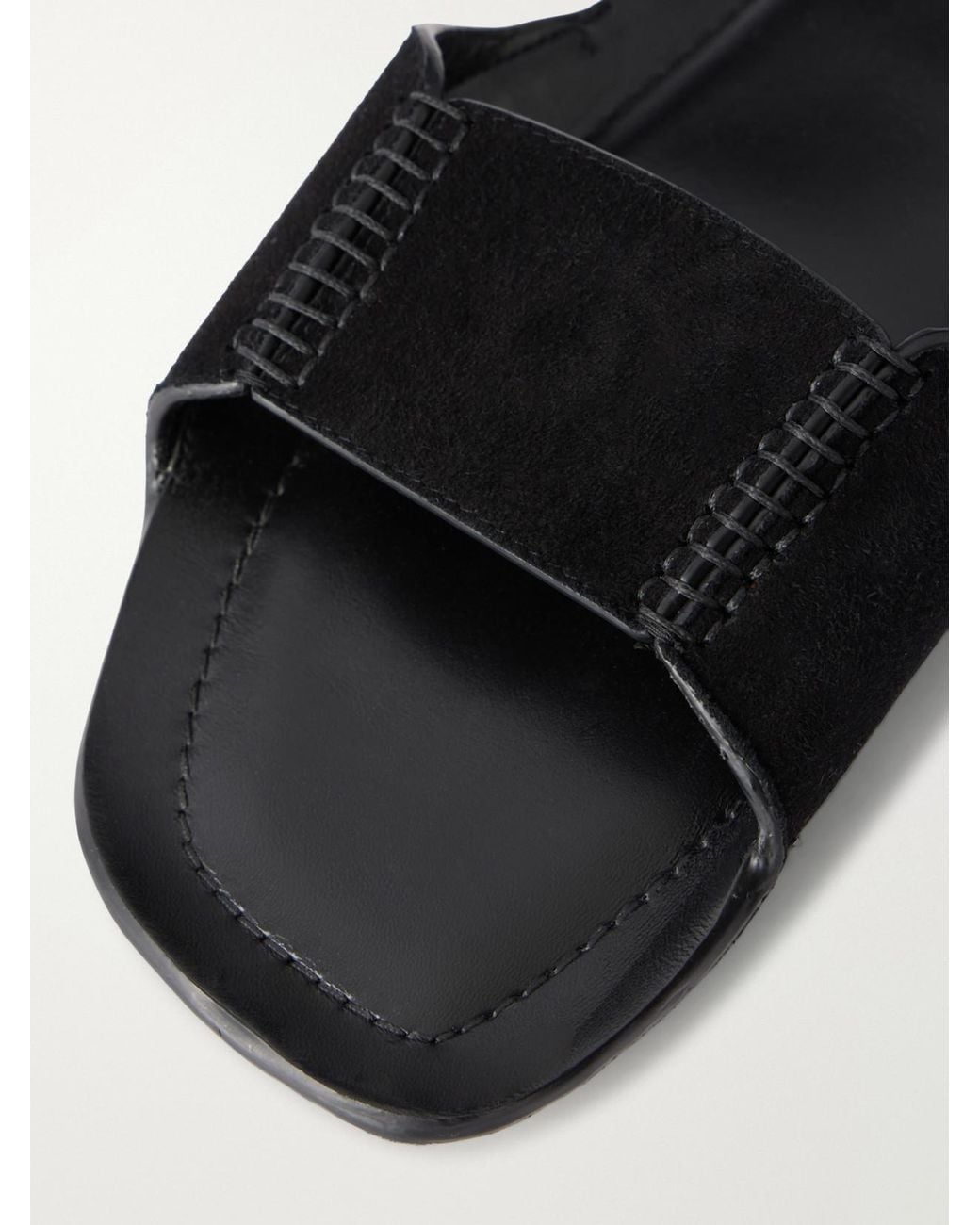 Totême White Suede Slides