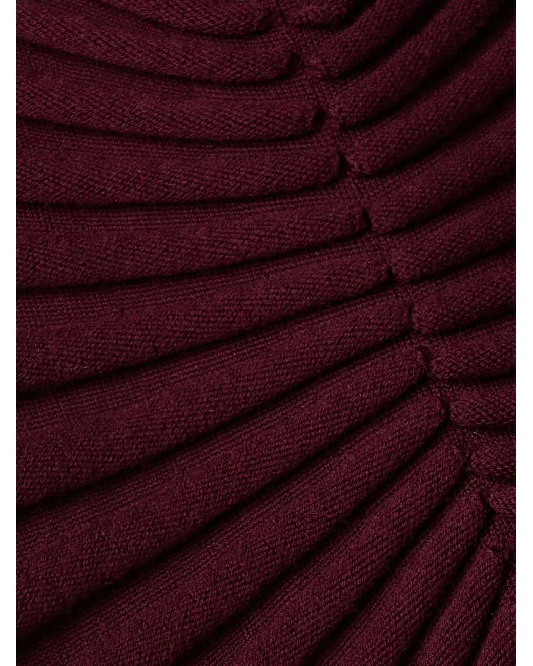 Alaïa Purple Pleated Wool Midi Dress