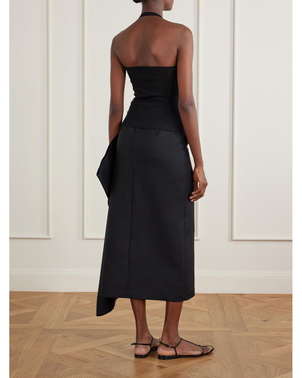 The Park Black Olivia Flowy Lyocell Maxi Skirt