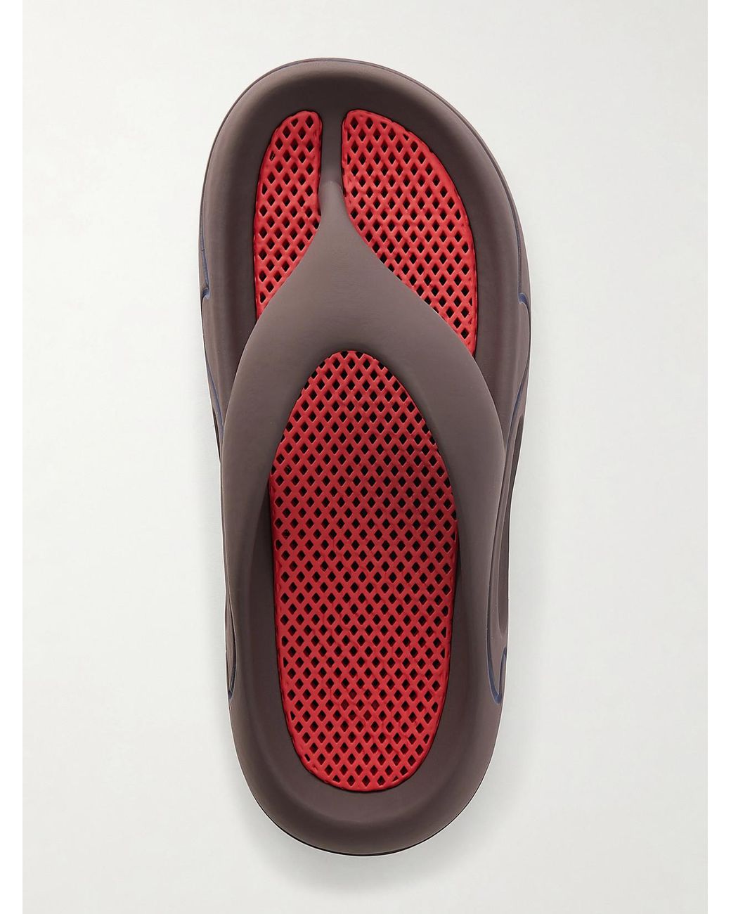 Rabanne Brown 3D Logo-Embossed Thong Sandals