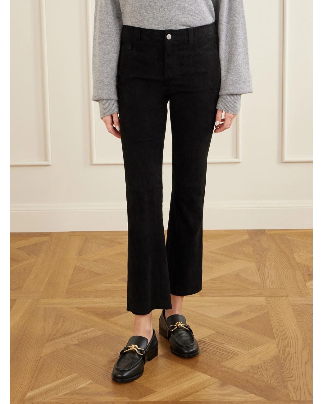 Stouls Blue Dean Suede Flared Pants