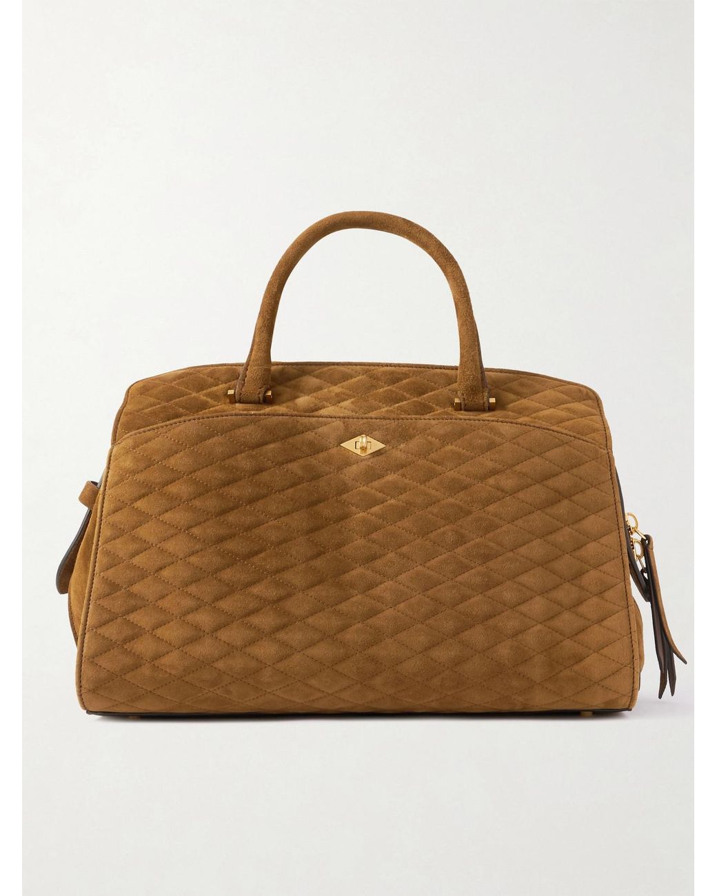 Metier Brown Private Eye Quilted Suede Tote