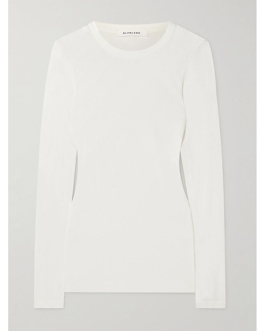 SLVRLAKE Denim White Cotton-Jersey T-Shirt