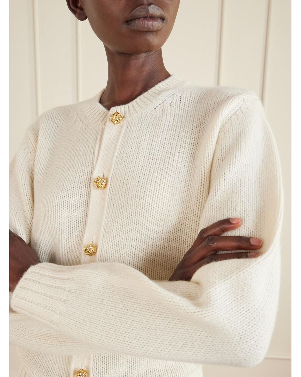 Bottega Veneta Natural Cashmere Cardigan