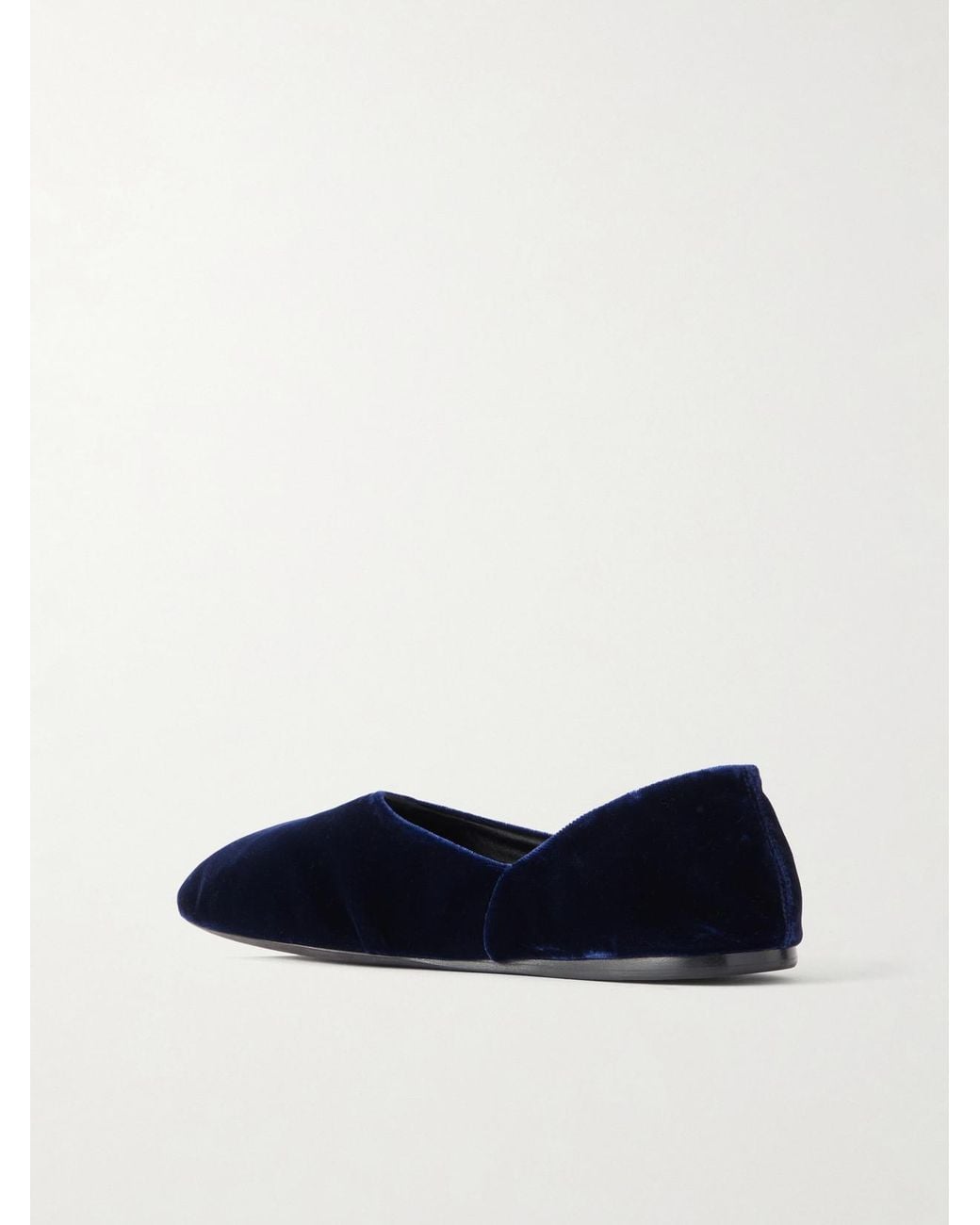 Khaite Blue Jane Velvet Ballet Flats