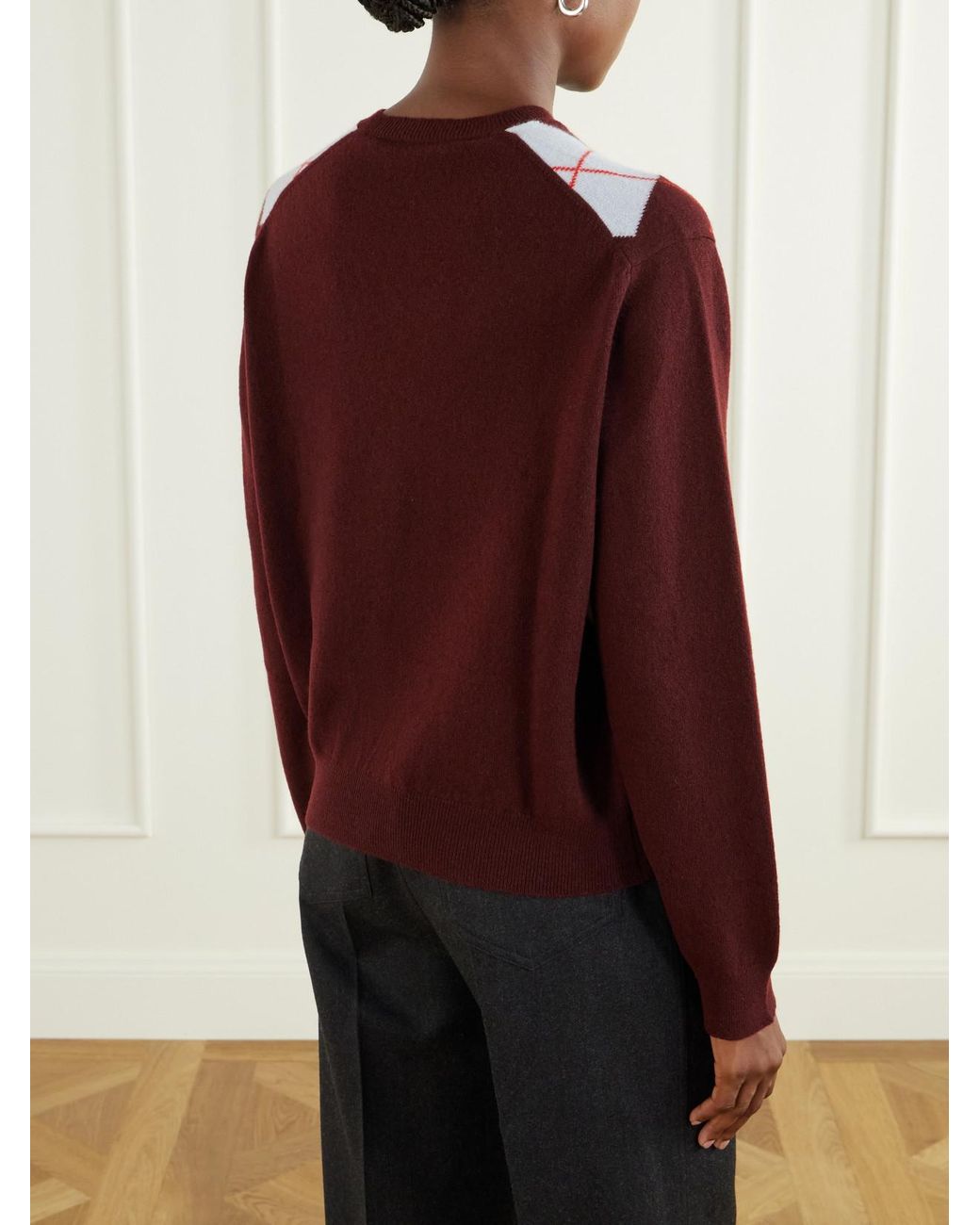 RÙADH Red The Academy Checked Cashmere Sweater