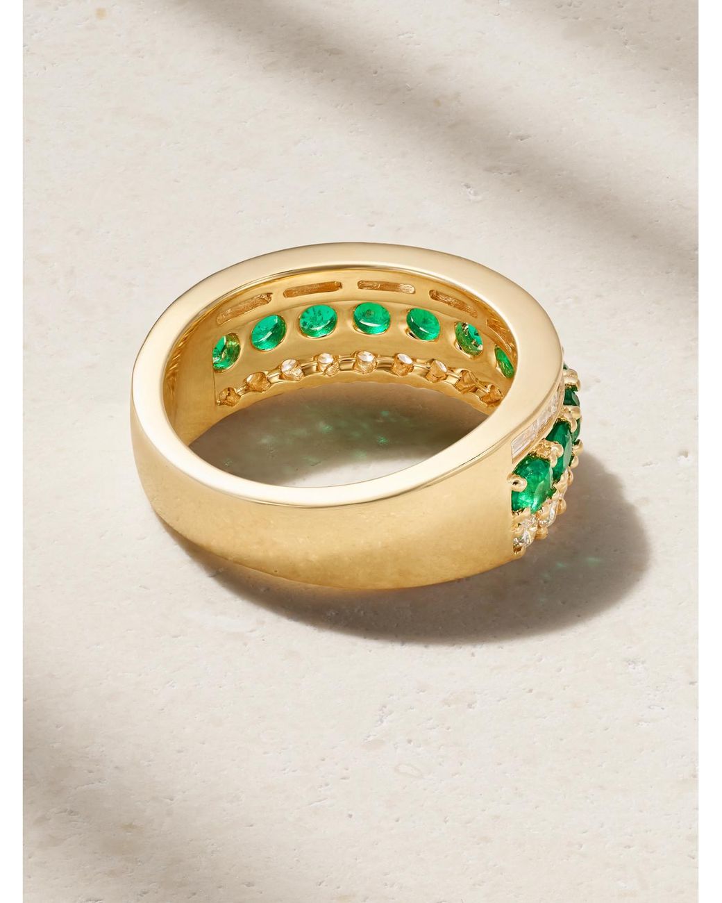 Anita Ko Blue 18-Karat, Emerald And Diamond Ring