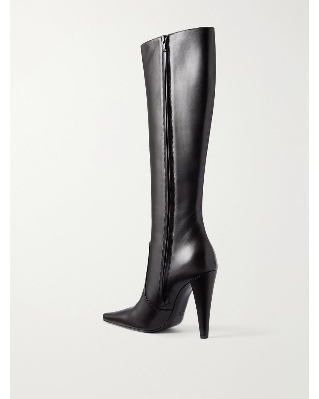 Saint Laurent Black 77 110 Leather Knee Height Boots