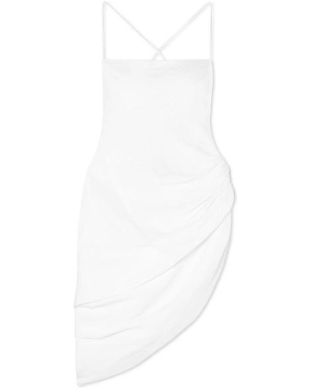 Jacquemus Open-back Gathered Linen-blend Mini Dress in White | Lyst