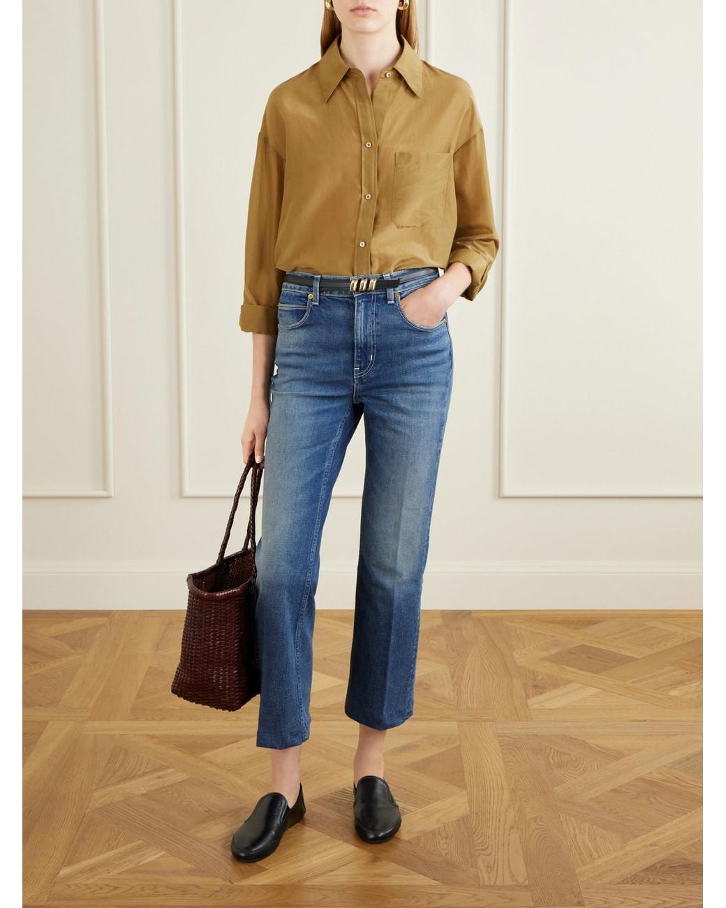 Jamie Haller Blue Kenickie Mid-Rise Straight-Leg Jeans