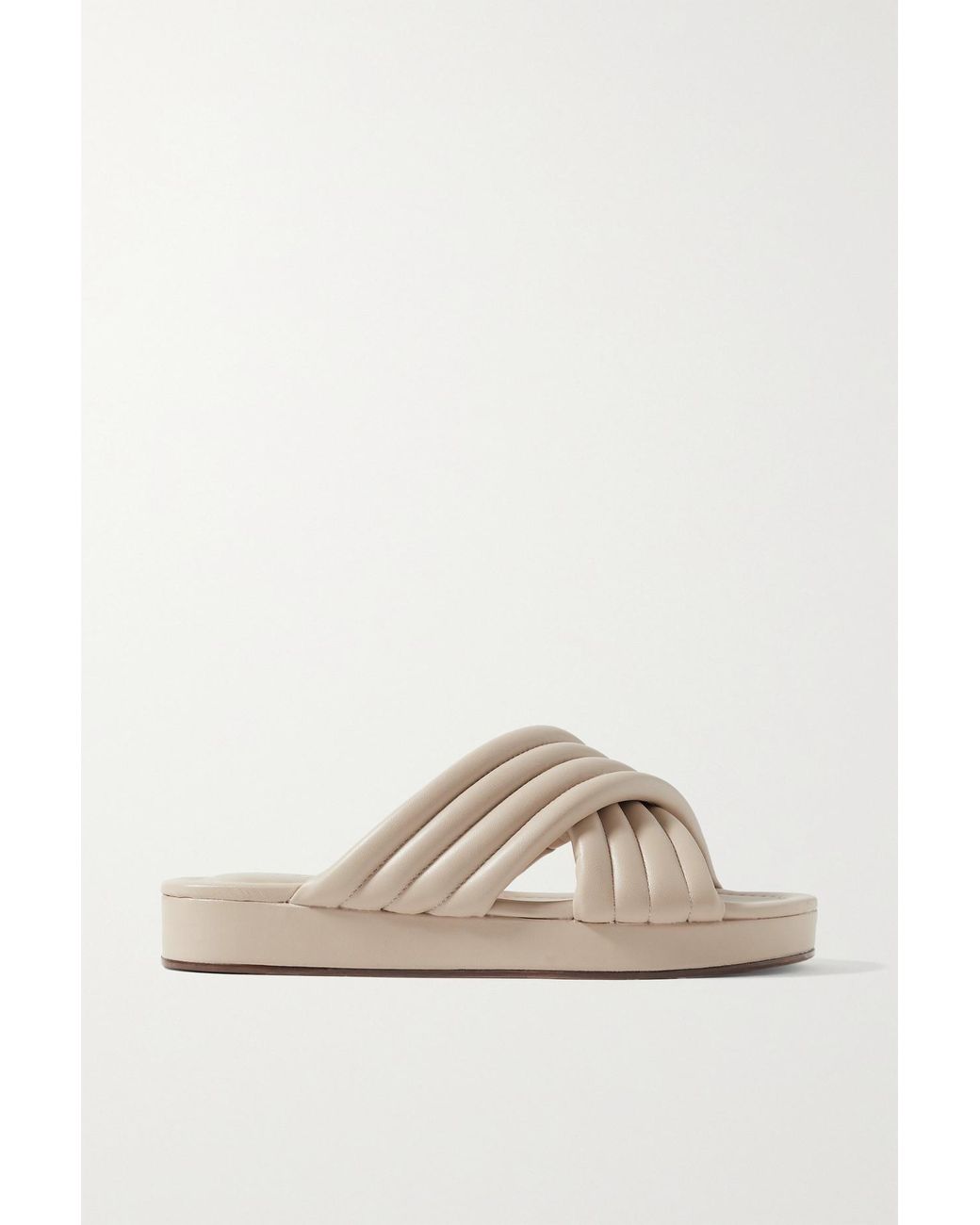 porte & paire quilted leather slides