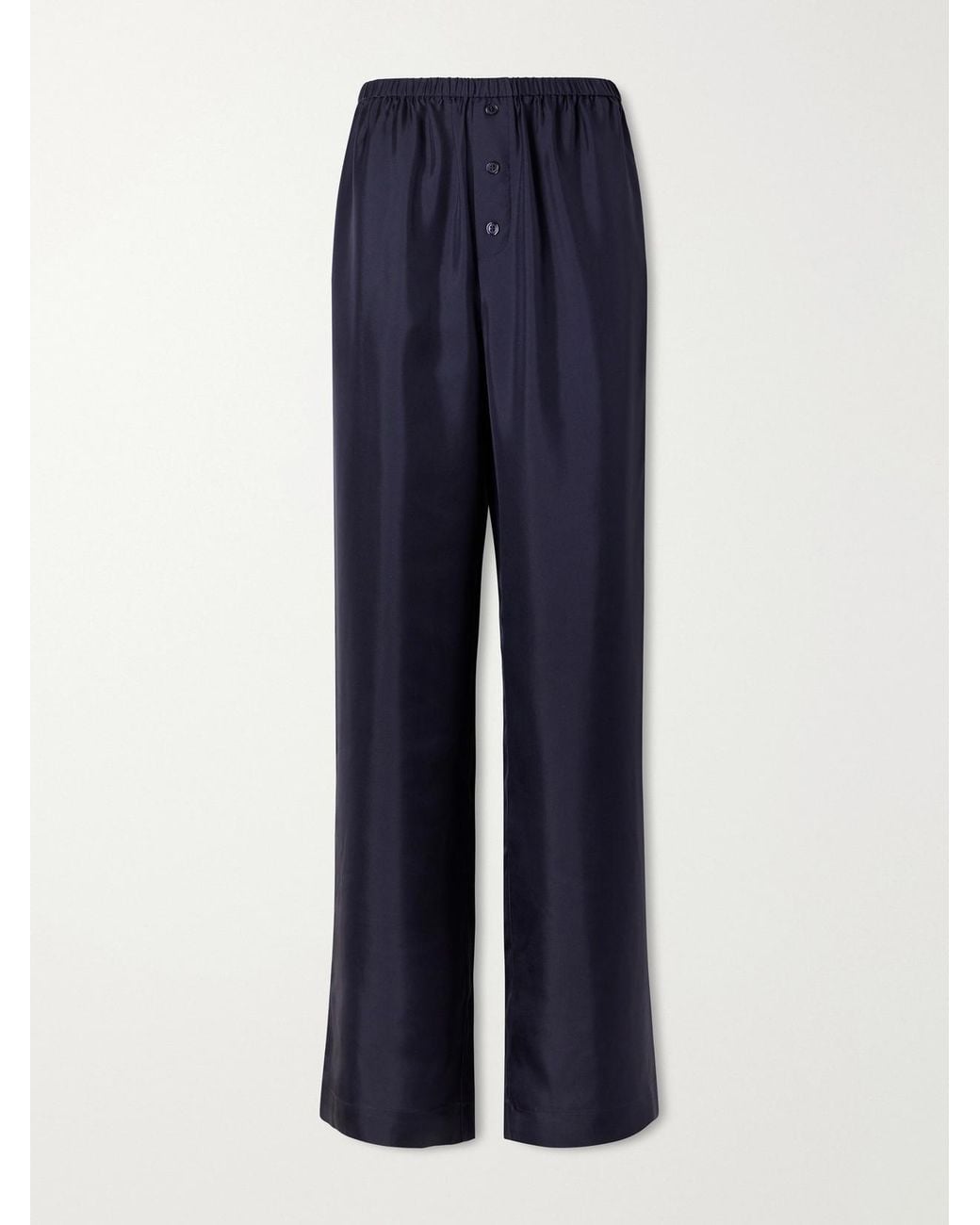 Rohe Blue Silk-Satin Wide-Leg Pants