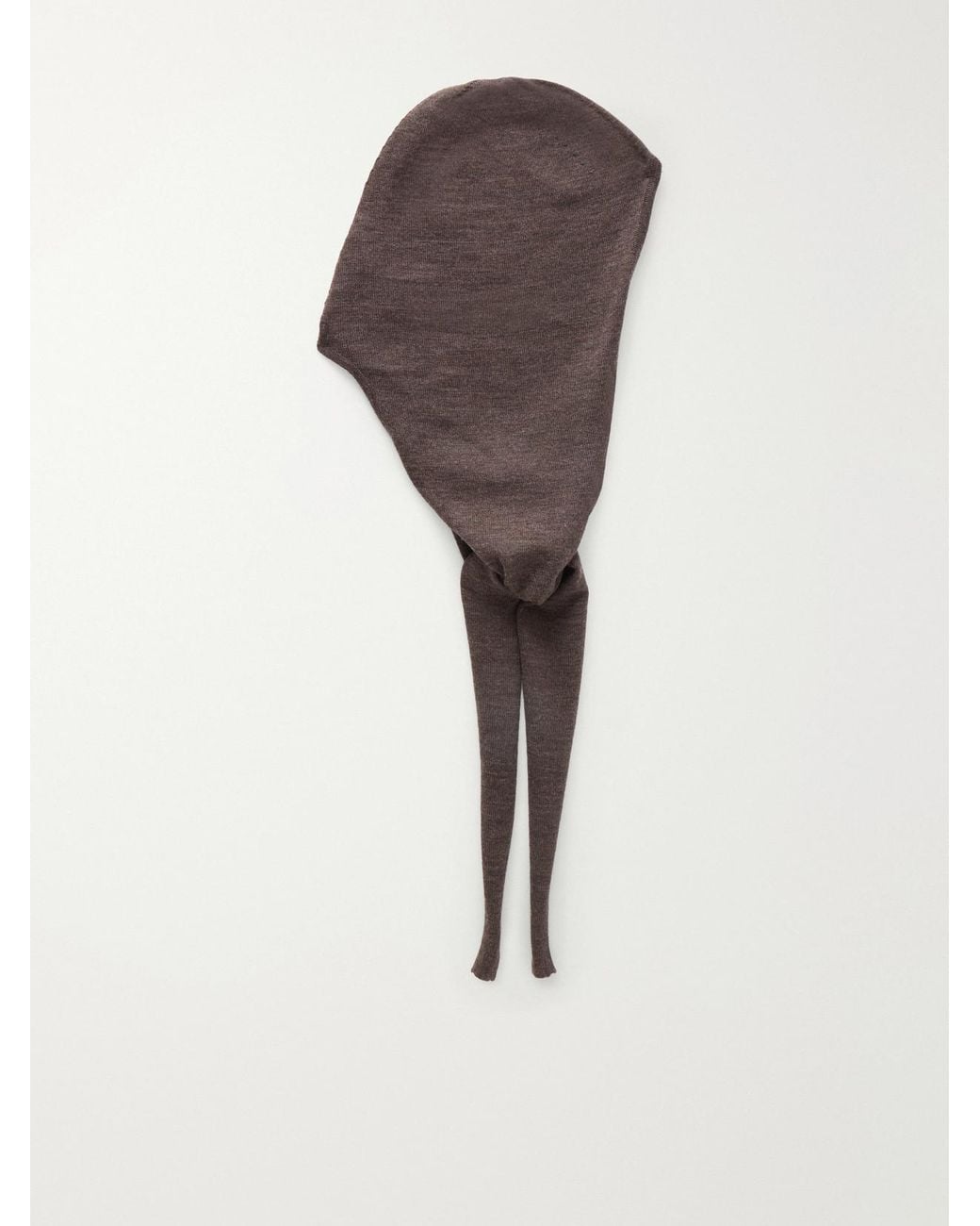 Lemaire Brown Knitted Wool Scarf