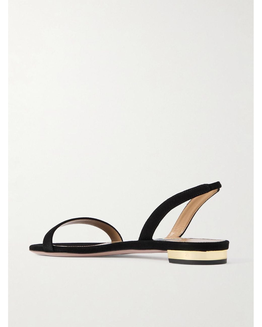 Aquazzura Black So Nude Suede Slingback Sandals