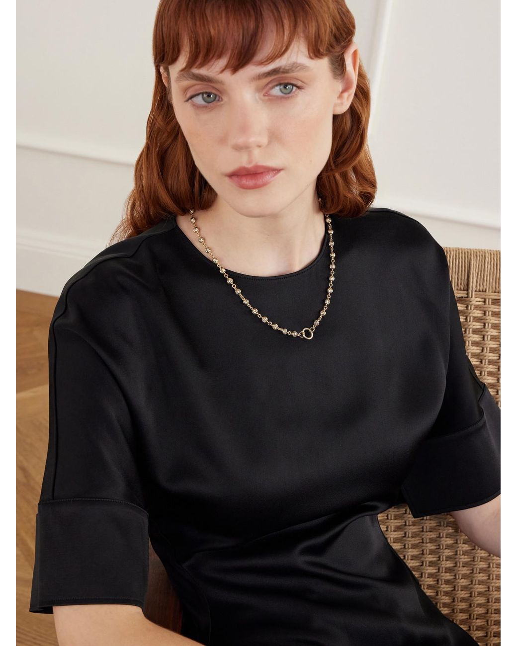 Lucy Delius Natural 14-Karat Rhodium-Plated Diamond Necklace