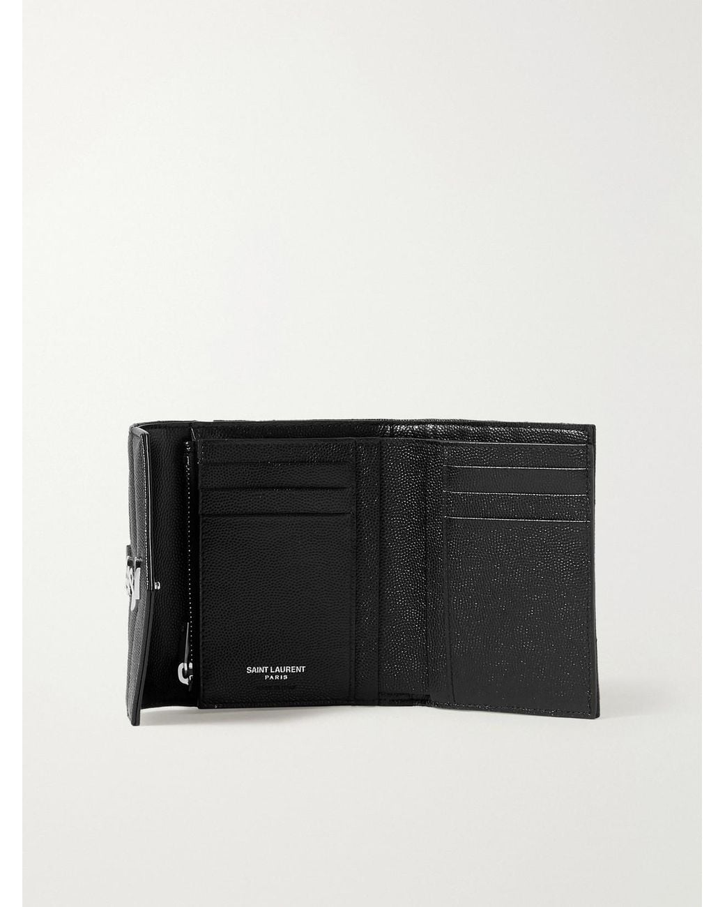 Saint Laurent Black Monogramme Quilted Textured-Leather Wallet