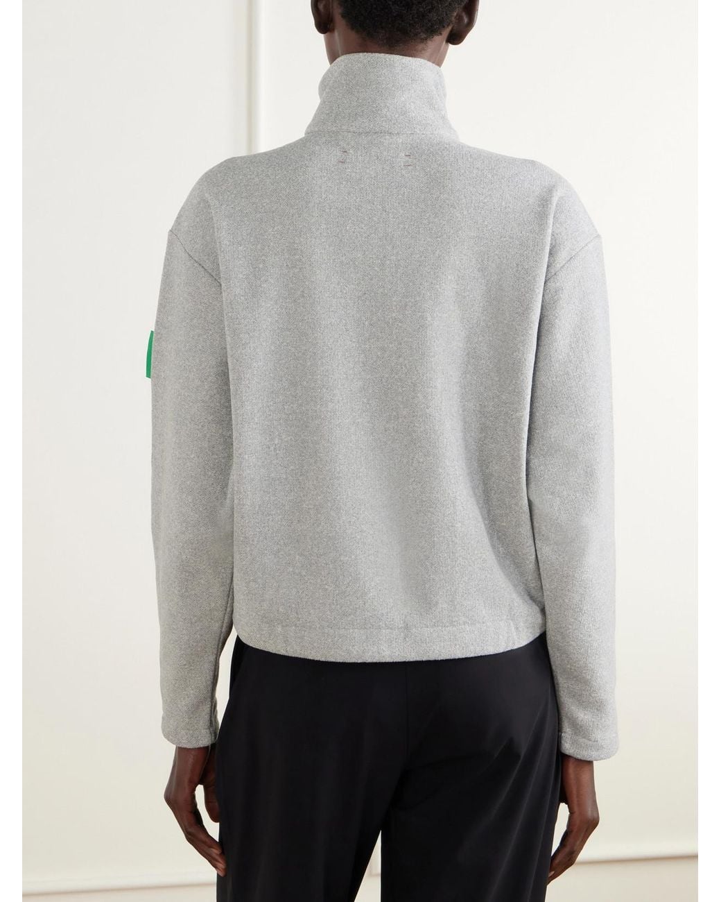 District Vision White Cropped Logo-Appliquéd Shell-Trimmed Recycled Fleece Jacket