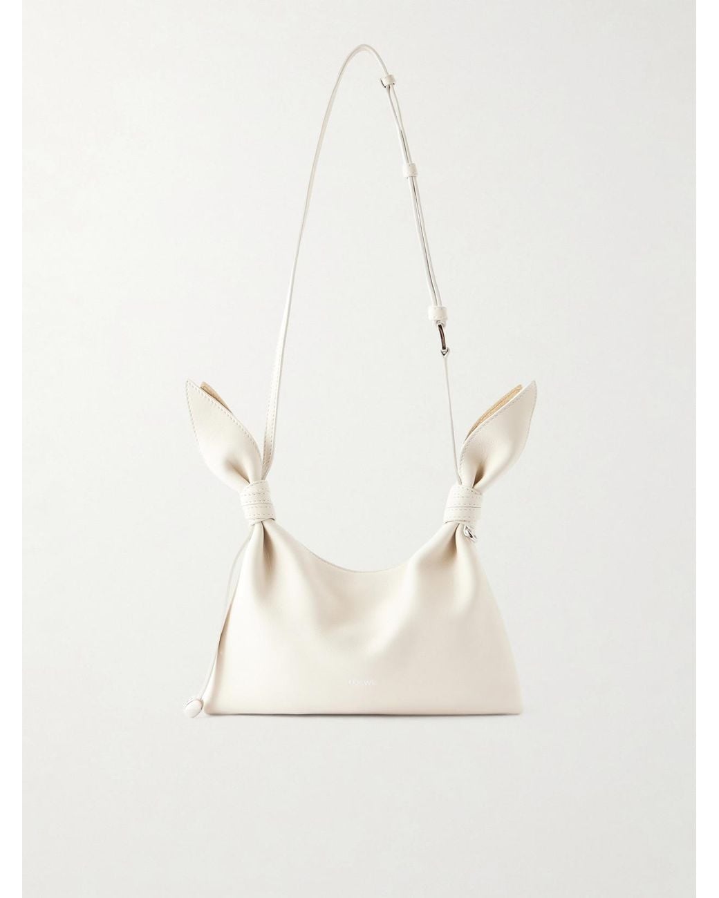 Loewe Natural Scarf Mini Knot-Detailed Leather Shoulder Bag