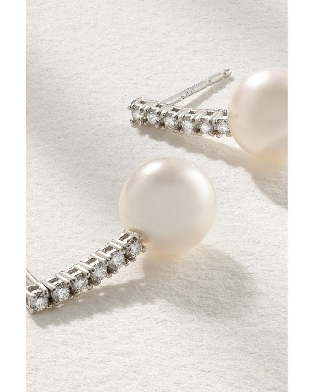 Mizuki Natural 18-Karat, Pearl And Diamond Earrings