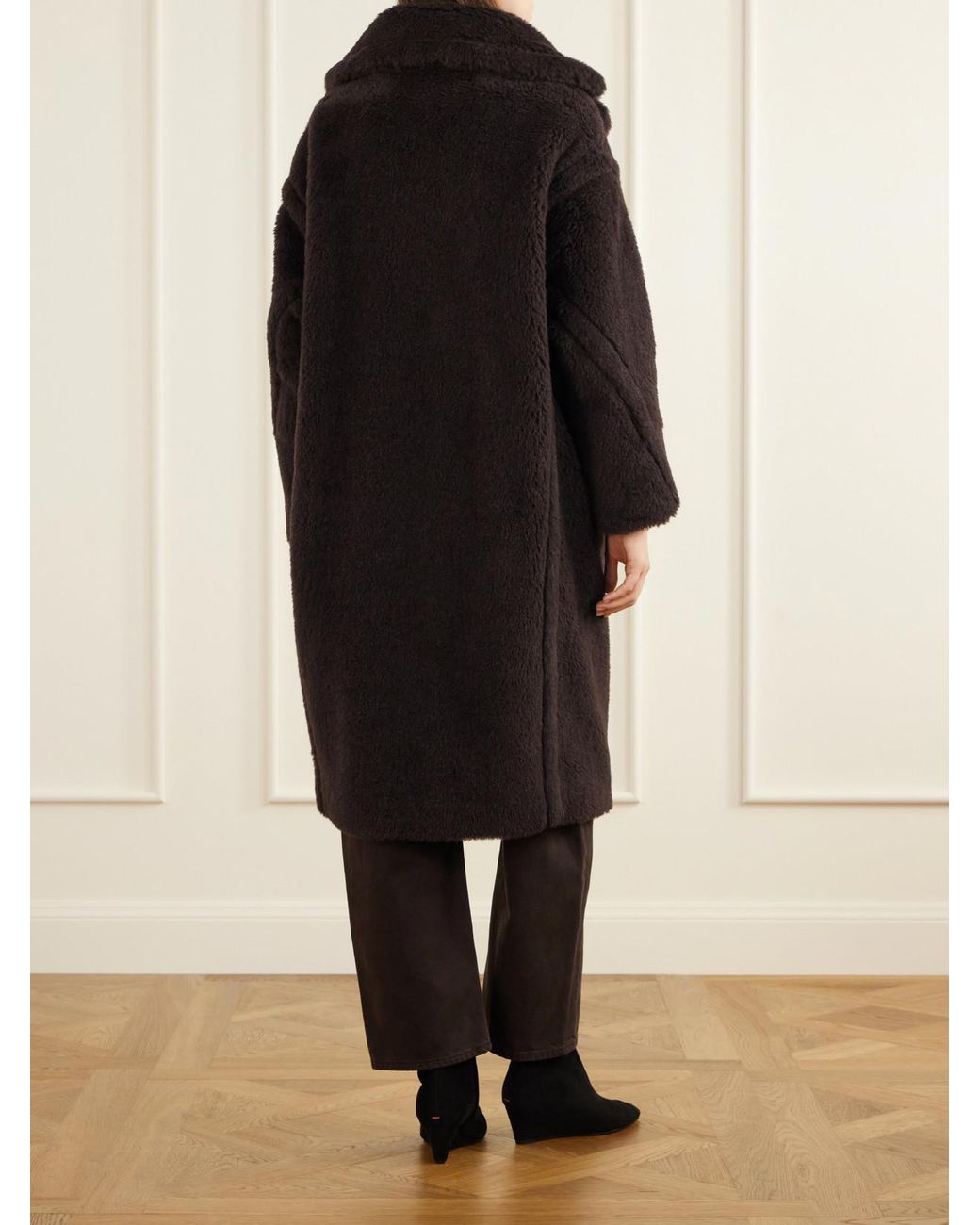Max Mara Black Tedgirl Alpaca, Wool And Silk-Blend Coat