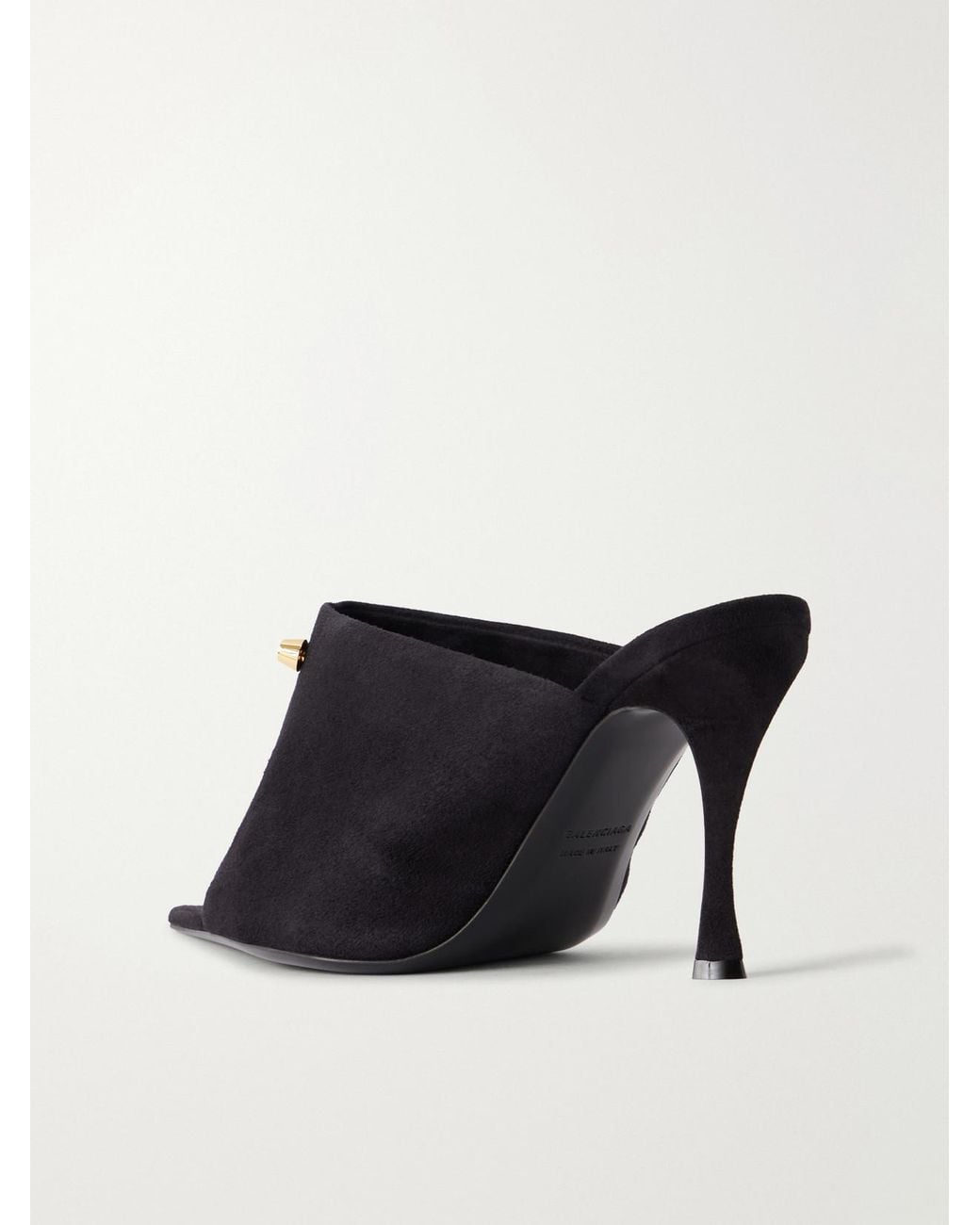 Balenciaga Black Midnight City Studded Suede Mule