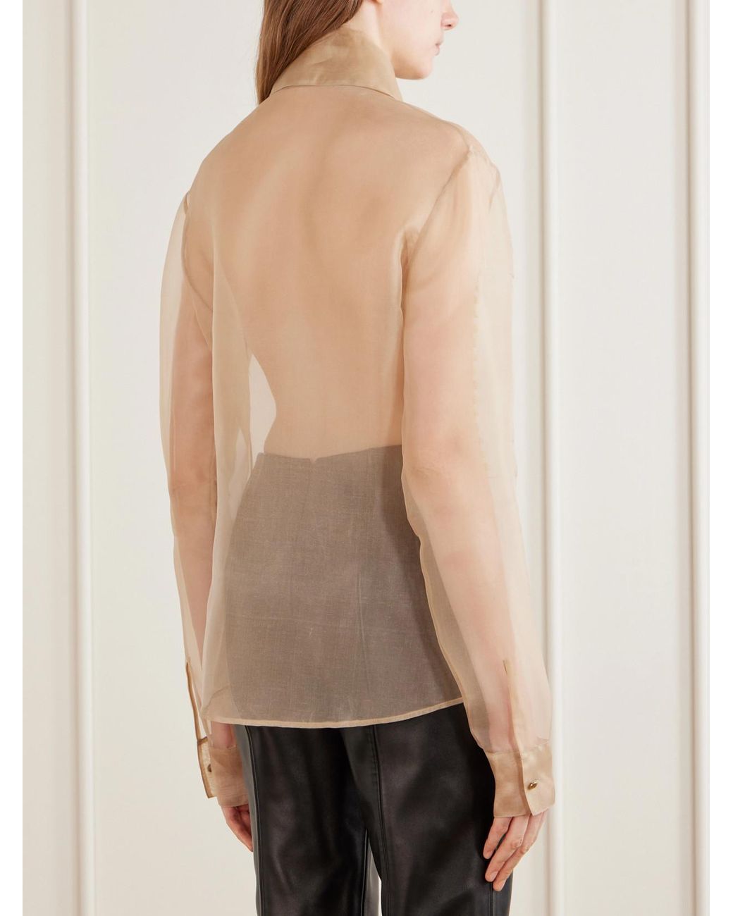 Khaite Natural Ivy Silk-Organza Blouse