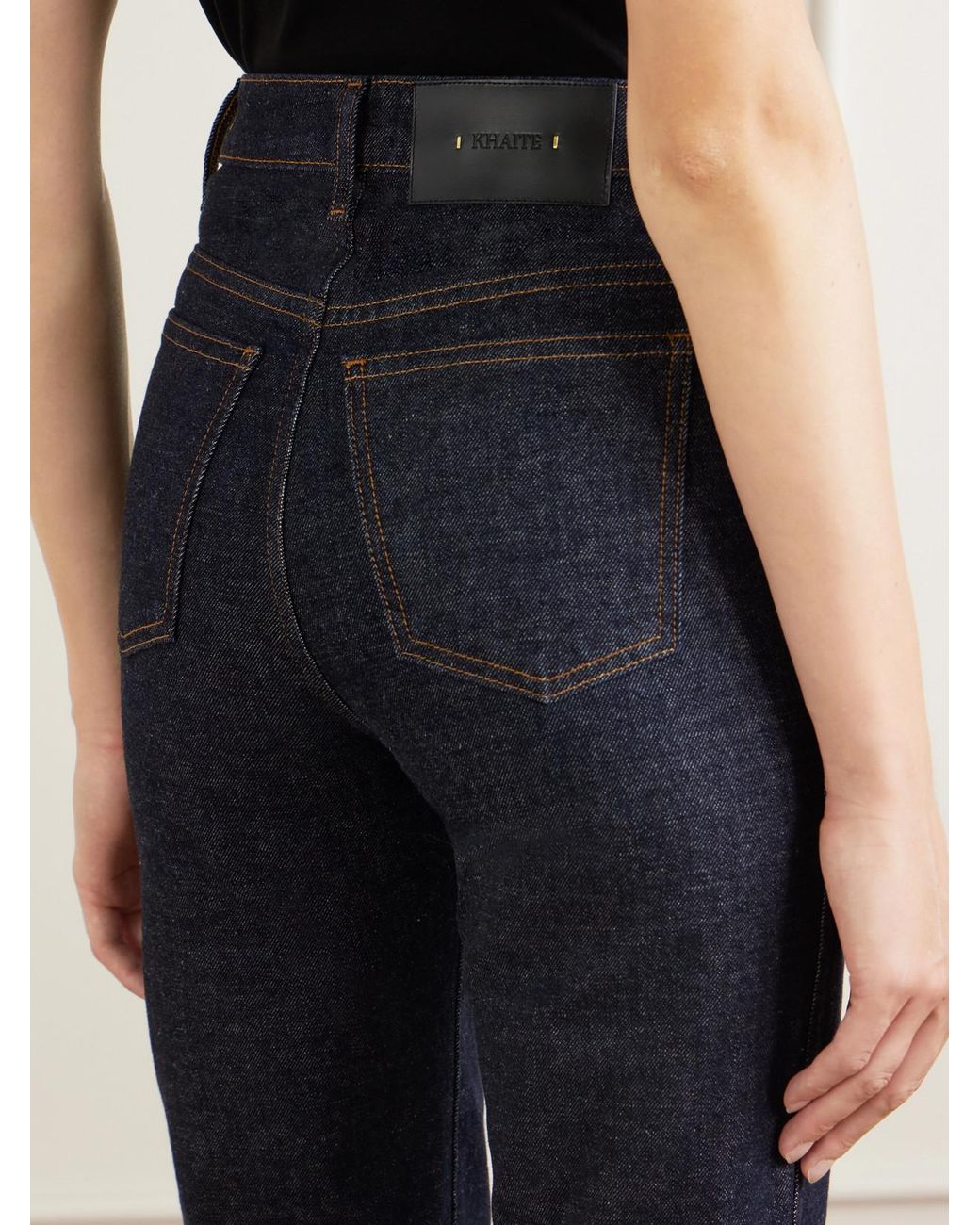 Khaite Blue Danielle High-Rise Straight-Leg Jeans